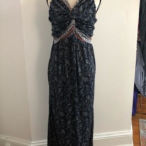 Arianna multi-colored long maxi dress.  Size medium. 100% polyester.